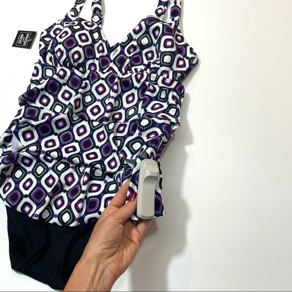 Swim Solution tiered one piece swimsuit Sz 8 - Picture 4 of 8